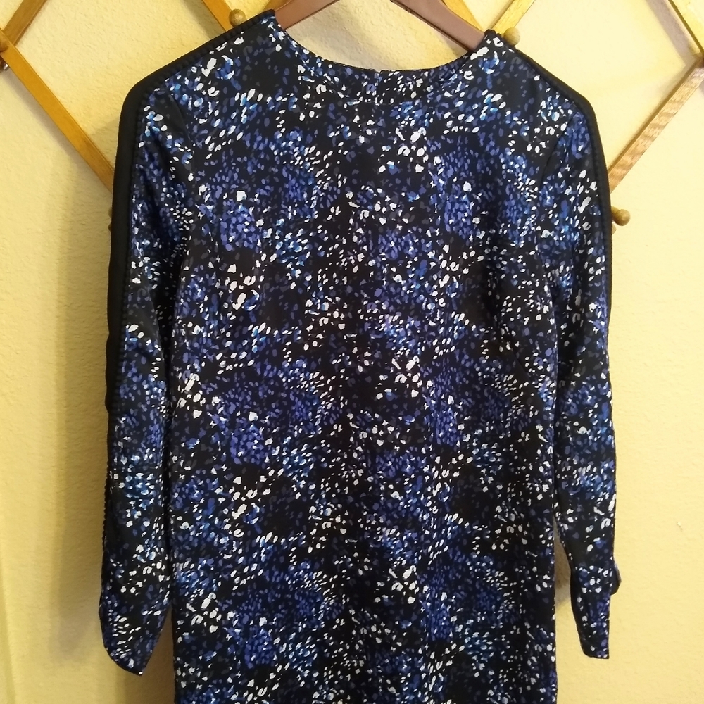 Banana Republic Blue & Black Abstract Dot Shift Dress - Picture 2 of 5